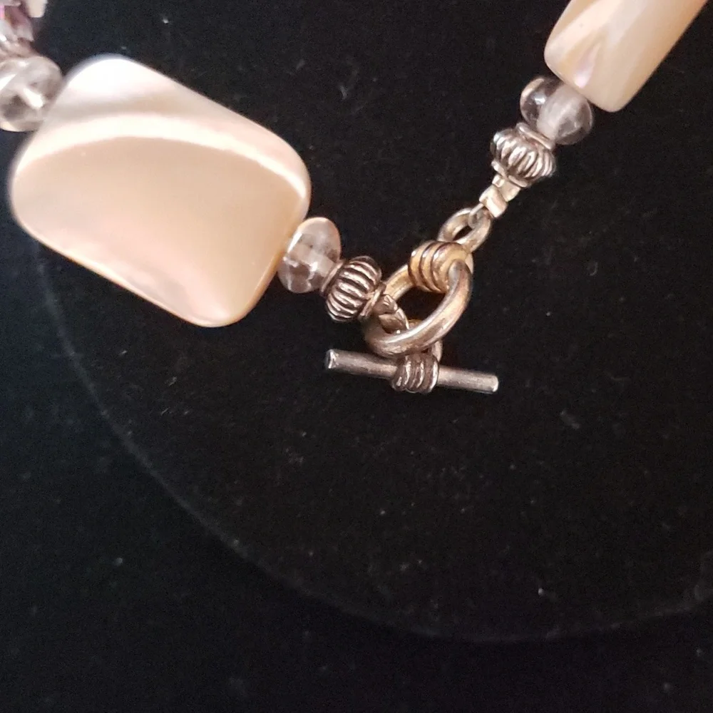 Stunning mother of pearl and AB crystal bracelet
